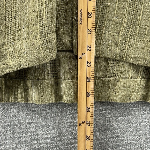 Free People Blouse Women Size Large Olive Green Gold Specks 3/4 Sleeve - Picture 7 of 9